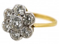18ct White & Yellow Gold Diamond Daisy Cluster Ring