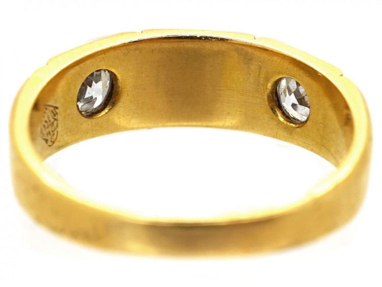 Victorian 18ct Gold Diamond & Natural Split Pearl Ring