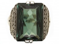 Theodor Fahrner Art Deco Silver ​& Synthetic Green Stone Ring