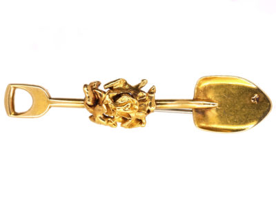 Victorian 18ct Gold Miner’s Shovel ​& Nugget Brooch