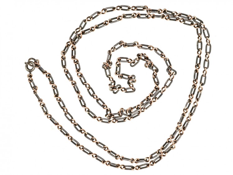 Edwardian Silver, Gold ​& Niello Chain