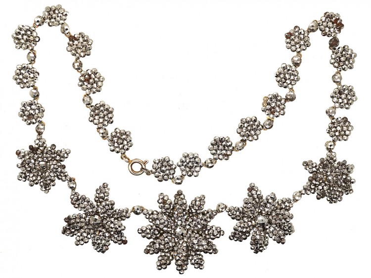 Georgian Cut Steel Flowers Necklace