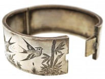 Victorian Silver Swallow Design Bangle