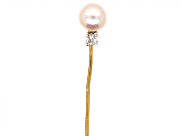 Pearl ​& Diamond Tie Pin