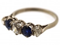 18ct White Gold, Sapphire ​& Diamond Five Stone Ring