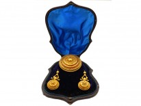 Victorian 15ct Gold Brooch ​& Earrings Set in Original Case