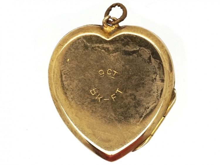 9ct Gold Back ​& Front Heart Locket with Swirl Design