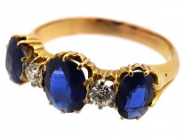 Edwardian Five Stone Sapphire & Diamond Ring