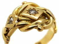 18ct Gold Large Victorian Diamond Set Knot Ring