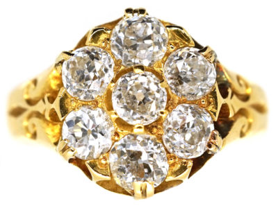 Victorian 18ct Gold Diamond Cluster Ring