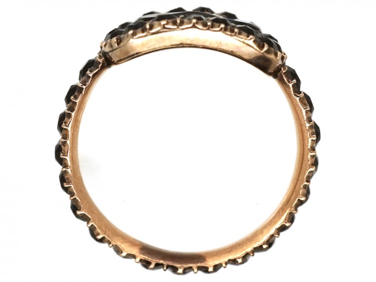 Gold & Vauxhall Glass Georgian Mourning Ring