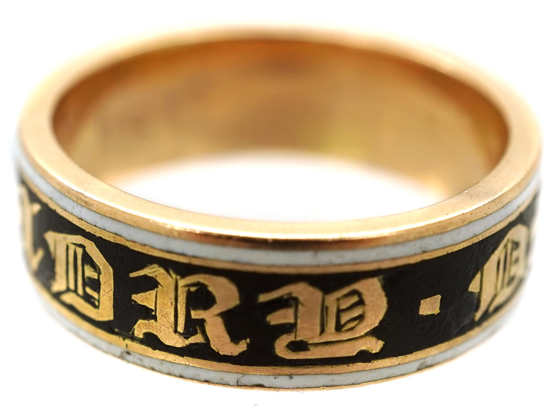 15ct Gold & Enamel Georgian Memorial Ring (192B) | The Antique ...