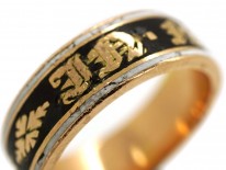 15ct Gold & Enamel Georgian Memorial Ring