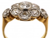 Edwardian Diamond Cluster Ring With Diamond Set Shoulders