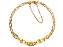 Edwardian Peridot ​& Pearl 15ct Gold Bracelet