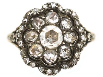 Georgian Rose Diamond Cluster Ring