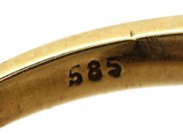 Art Deco 14ct Gold, Sapphire, Rose Diamond & Moonstone Ring