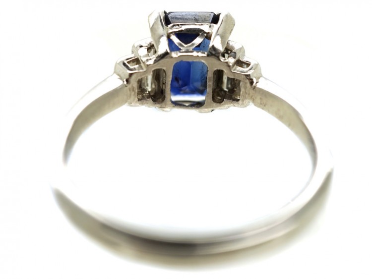 Art Deco Burma Sapphire & Diamond Ring
