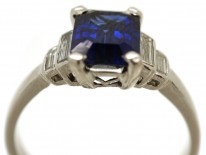 Art Deco Burma Sapphire & Diamond Ring