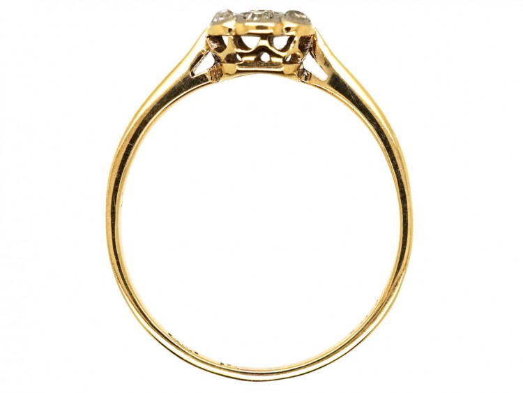 Edwardian 18ct Gold, Platinum ​& Diamond Cluster Ring