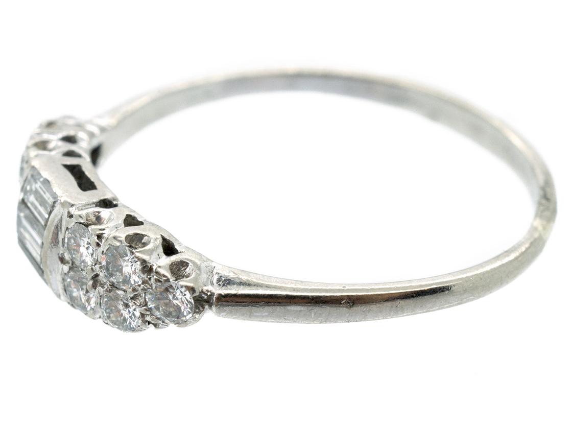 Art Deco 18ct White Gold Baguette Diamond Ring (163/J) | The Antique ...