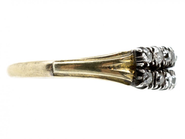 Georgian 15ct Gold, Two Row Diamond Ring