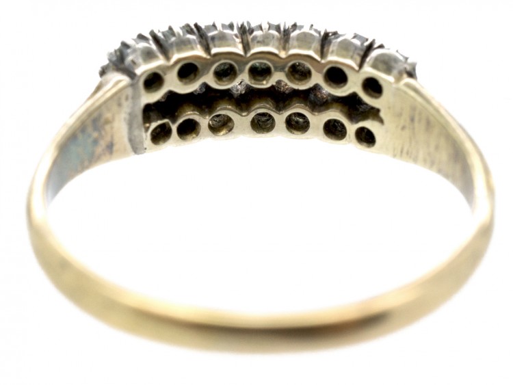 Georgian 15ct Gold, Two Row Diamond Ring