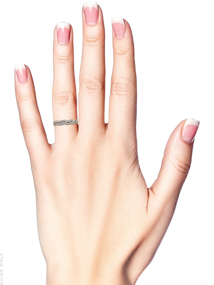 9ct White Gold & Diamond Inter Woven Design Ring