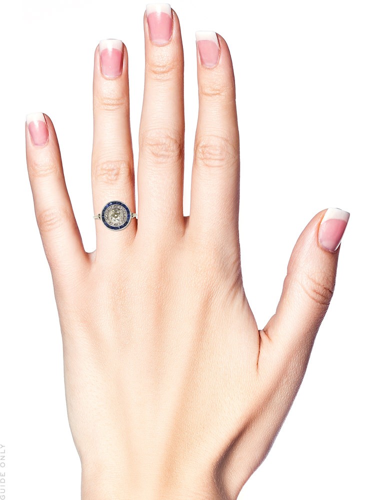 Art Deco Sapphire & Diamond Target Ring