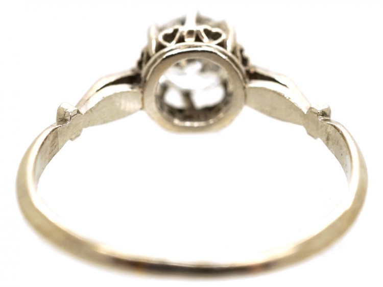 Art Deco 18ct White Gold & Diamond Solitaire Ring