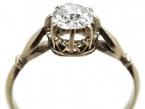 Art Deco 18ct White Gold & Diamond Solitaire Ring