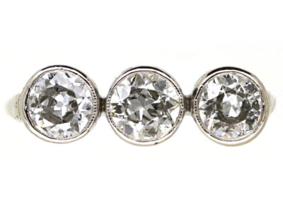Art Deco Platinum & Diamond Three Stone Ring