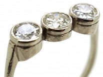 Art Deco Platinum & Diamond Three Stone Ring
