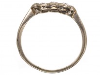 Art Deco Platinum & Diamond Two Row Ring