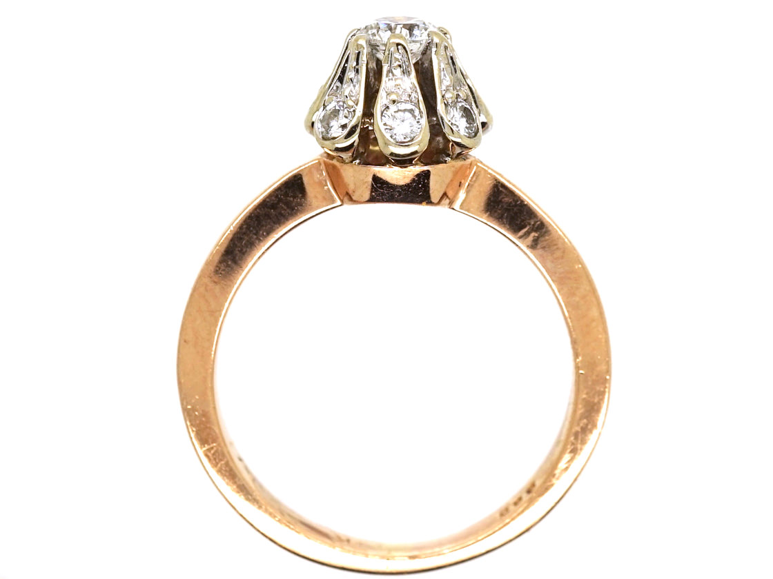 14ct Gold Solitaire Diamond Ring With Diamond Sides 38 J The 