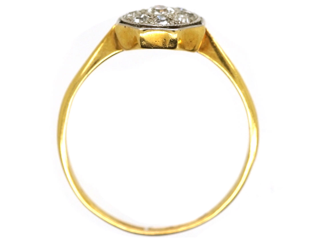 Art Deco 18ct Gold And Platinum Octagonal Diamond Ring 39j The Antique Jewellery Company