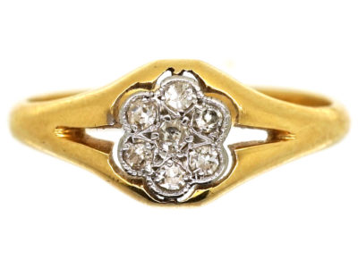 Edwardian 18ct Gold Diamond Cluster Ring