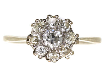 18ct White Gold & Diamond Cluster Ring