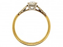 18ct Gold Diamond Solitaire Ring with Diamond Shoulders