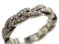 9ct White Gold & Diamond Inter Woven Design Ring