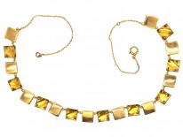 Art Nouveau 9ct Gold & Blister Pearl Necklace