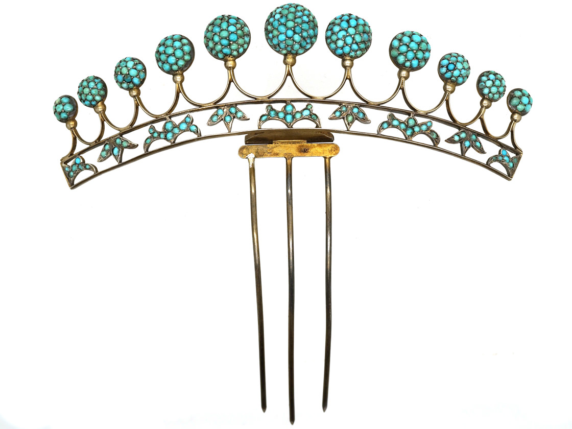 Victorian Silver Gilt & Turquoise Tiara (428H) | The Antique