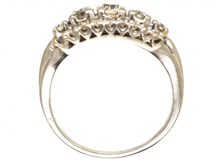 Edwardian Platinum & Diamond Three Row Ring