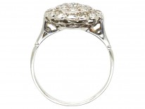 Edwardian Platinum & Diamond Triple Row Cluster Ring