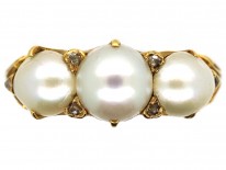 Victorian 18ct Gold & Natural Pearl Ring