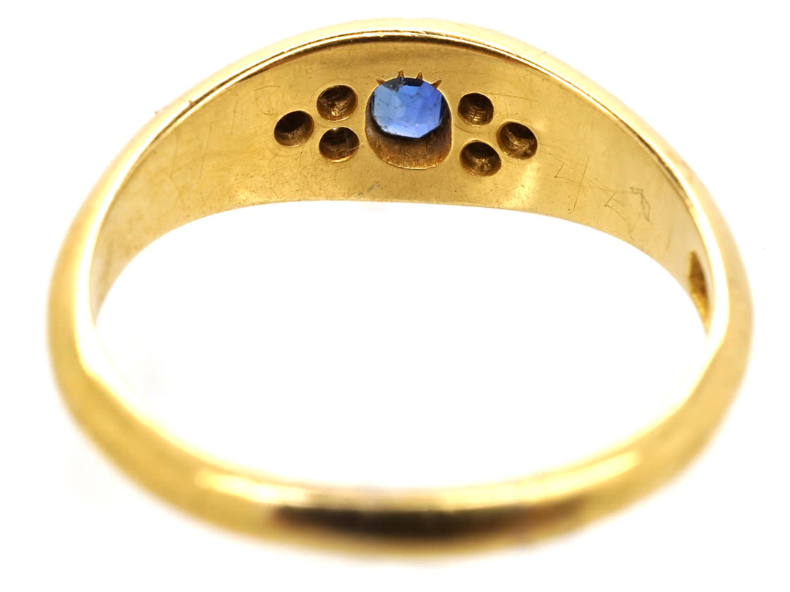 Edwardian 18ct Gold, Sapphire & Diamond Ring (672h) 