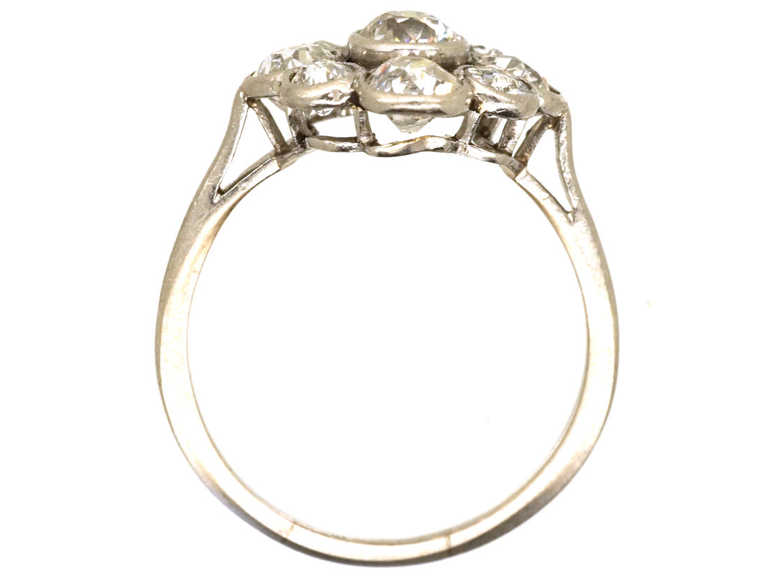 Edwardian Platinum & Diamond Cluster Ring (669H) | The Antique ...