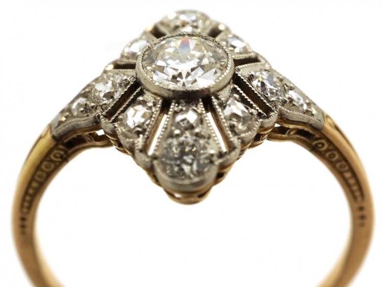 Art Deco Diamond Shaped Diamond Set Ring