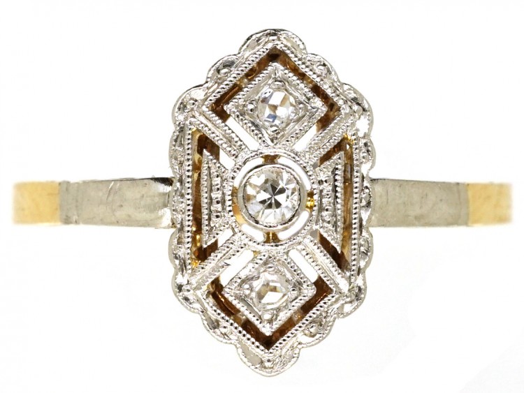 Art Deco 18ct Gold & Diamond Ring