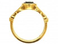 Georgian 18ct Gold Mourning Ring With Hardstone Urn